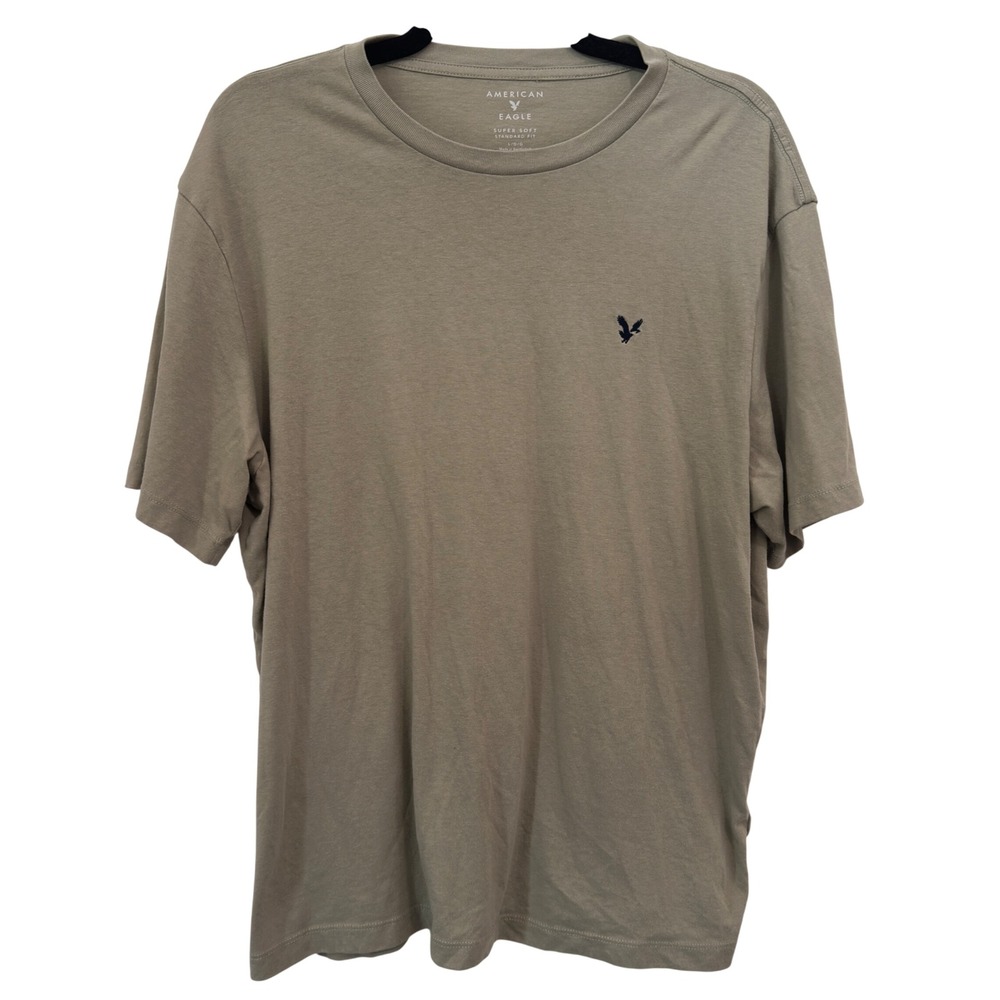 American Eagle T-Shirt Mens Large Olive Green Cotton Blend Super Soft Tee L